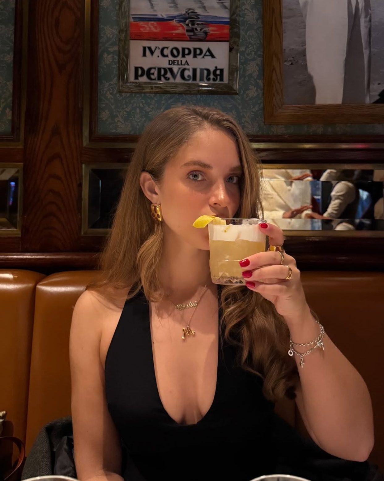 Marmont Check stud earrings in gold