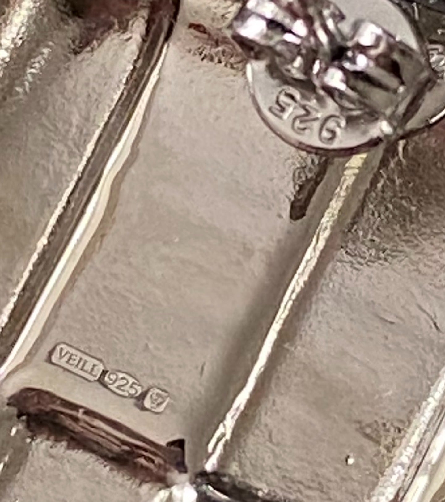 Marmont Check stud earrings in silver