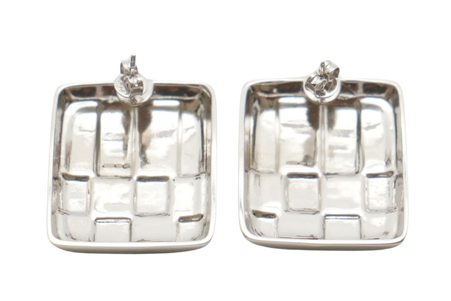 Marmont Check stud earrings in silver