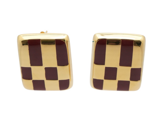 Marmont Check stud earrings in gold