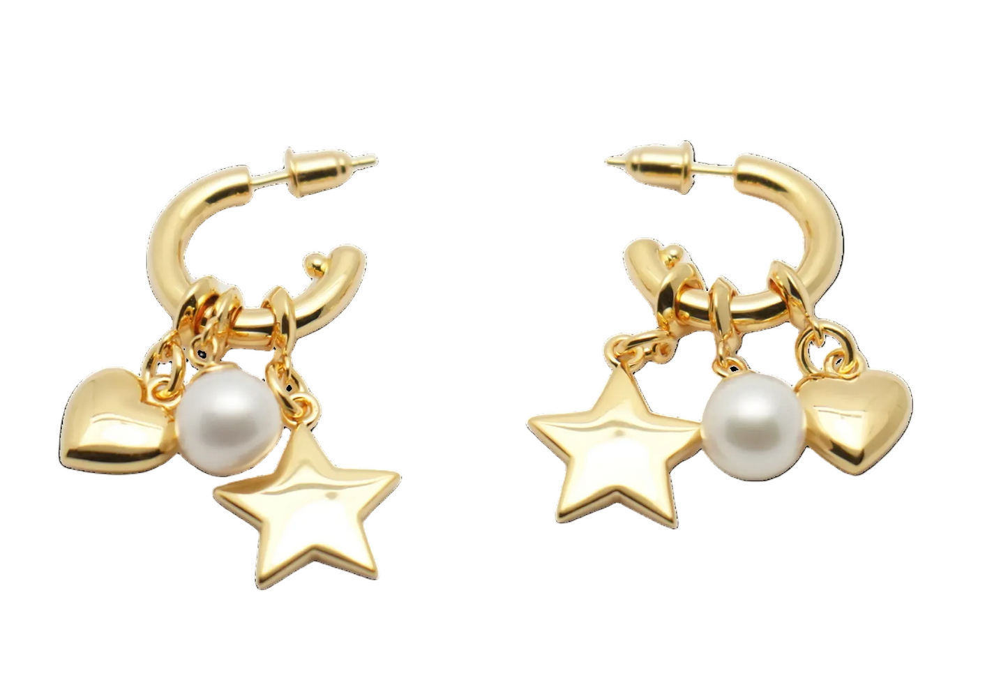 Halo charm hoop earrings