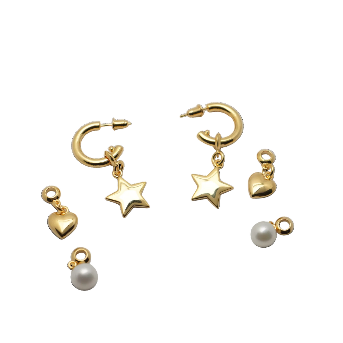 Halo charm hoop earrings
