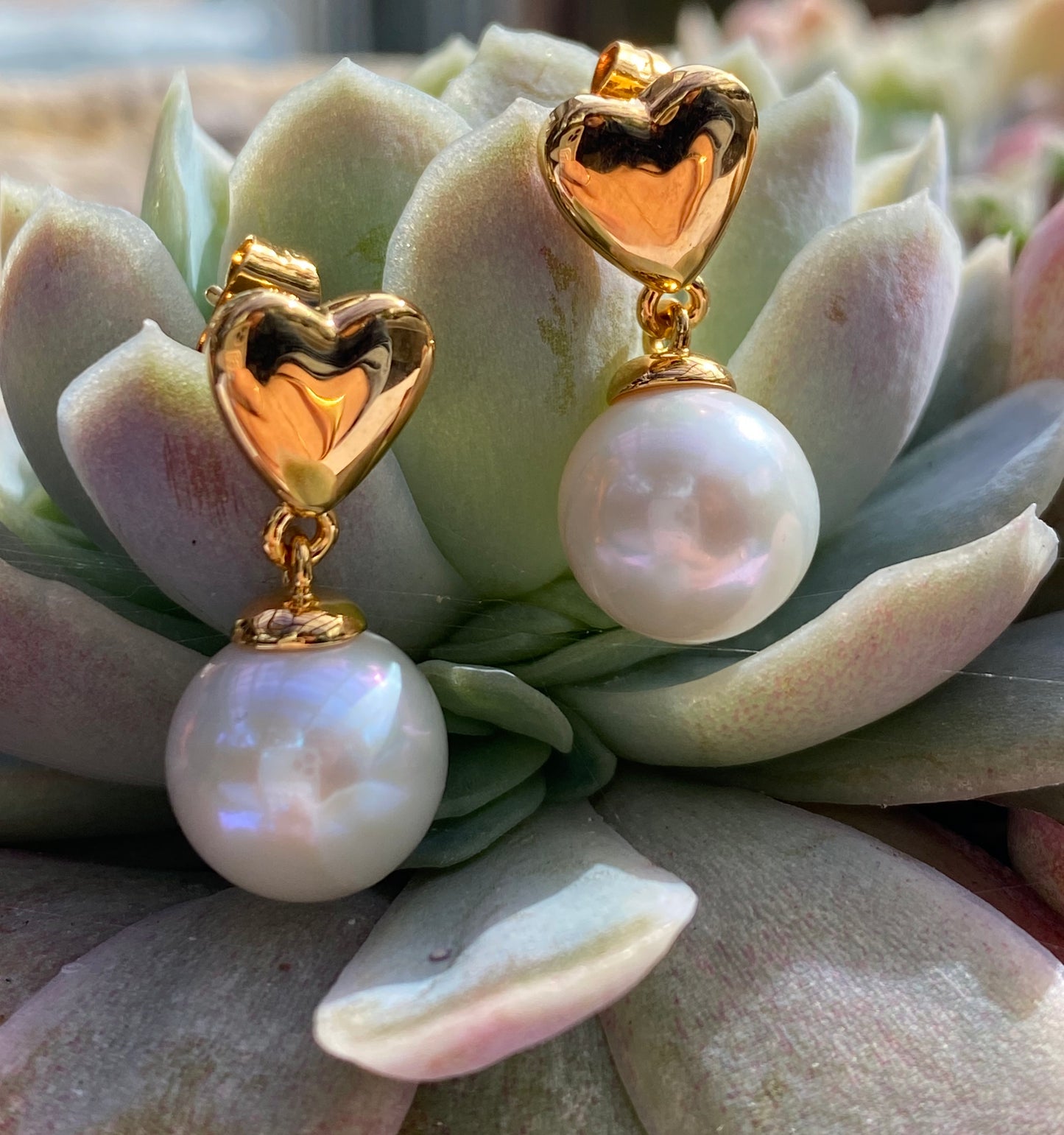 Teresa's pearl statement earrings in gold plating