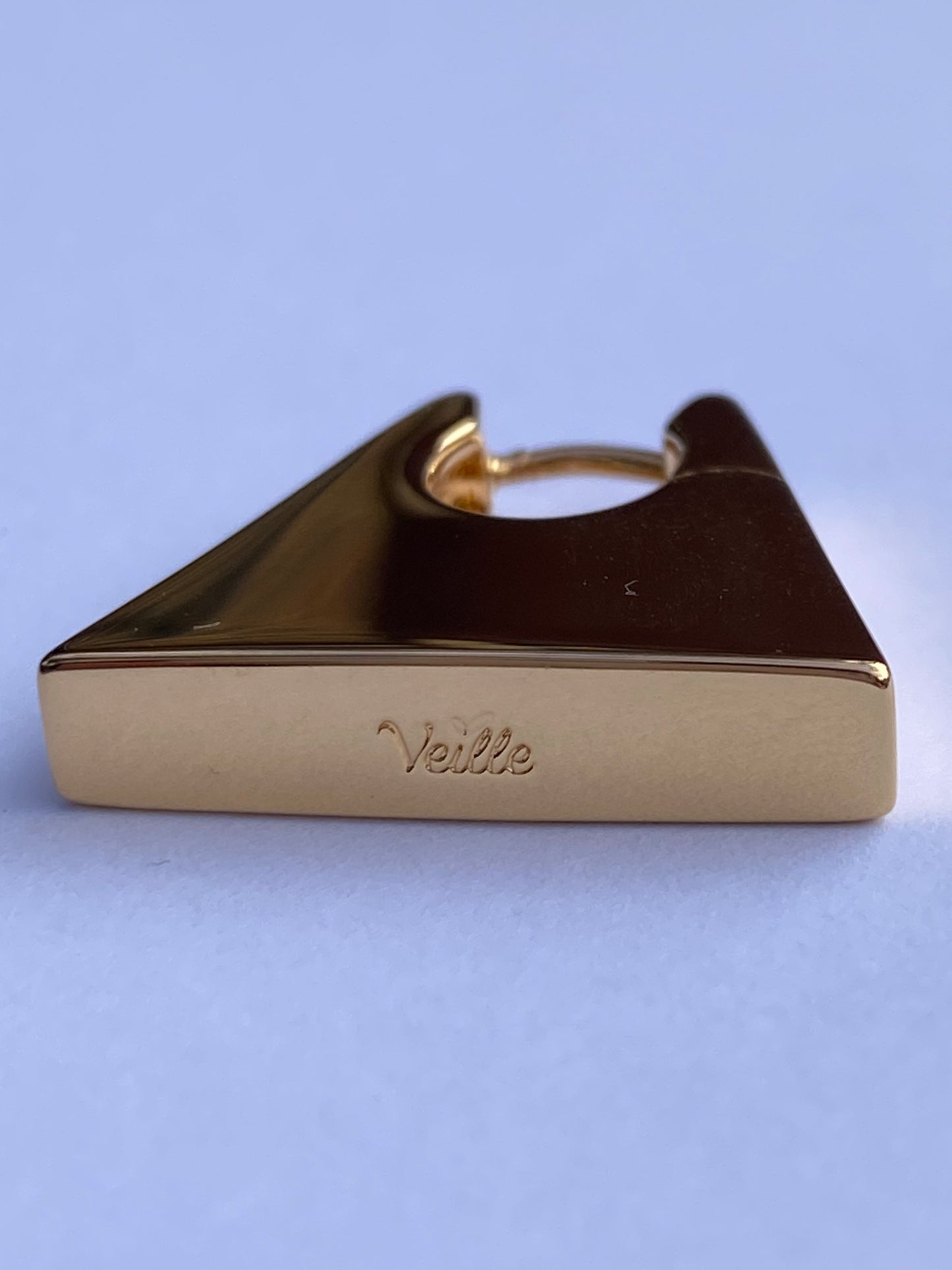 'Presley Padlock' statement earrings in gold plating