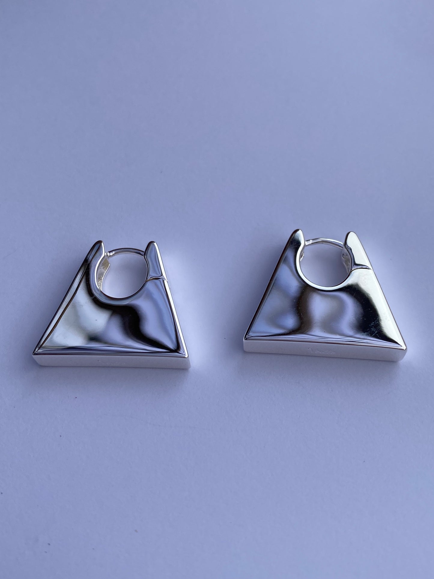 'Presley Padlock' statement earrings in silver plating