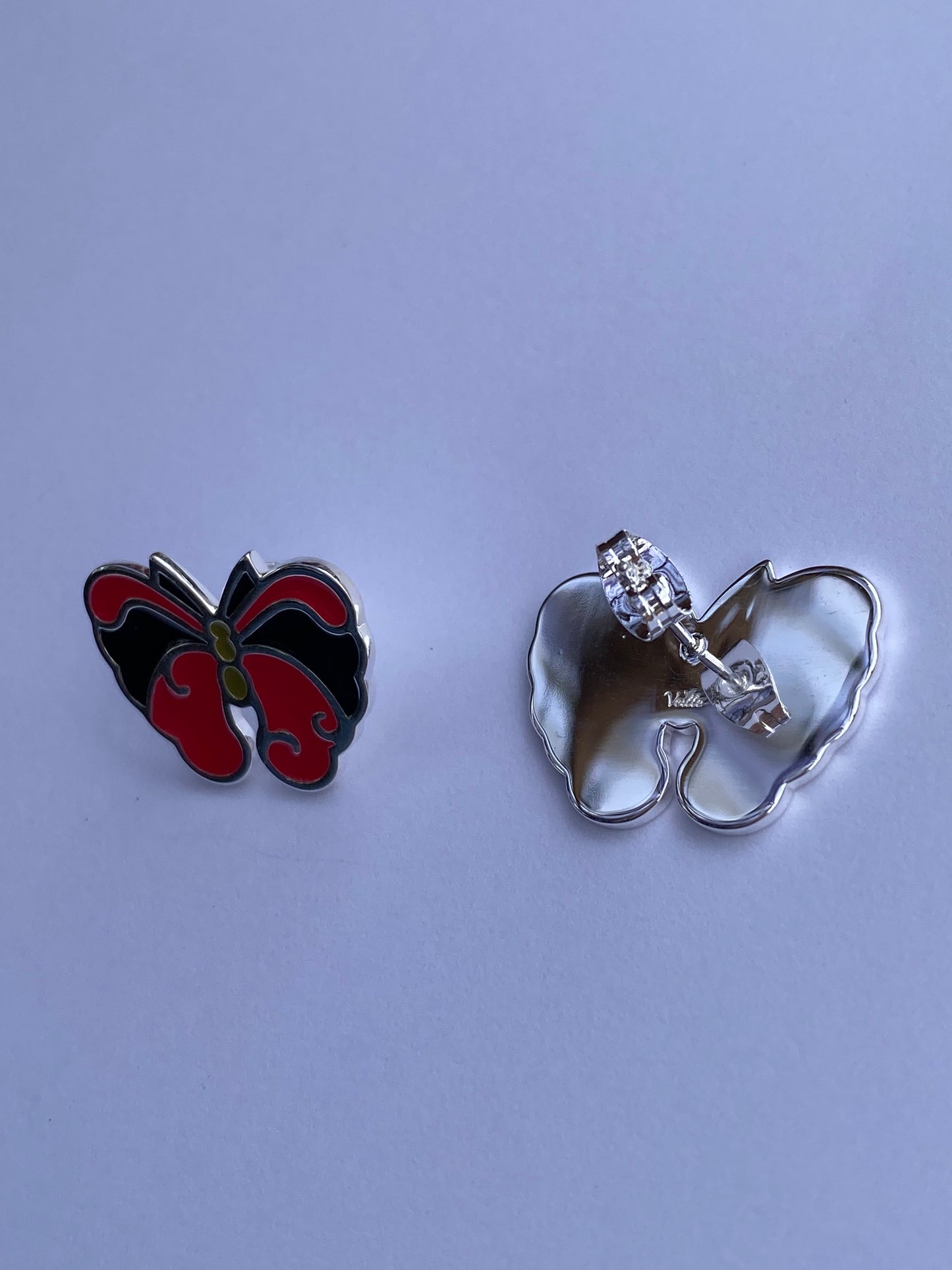 Butterfly Ball statement earrings in silver plating