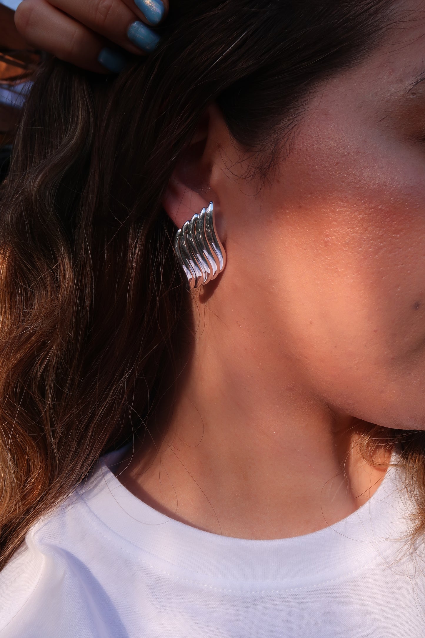 Eve's statement earrings in Silver plating