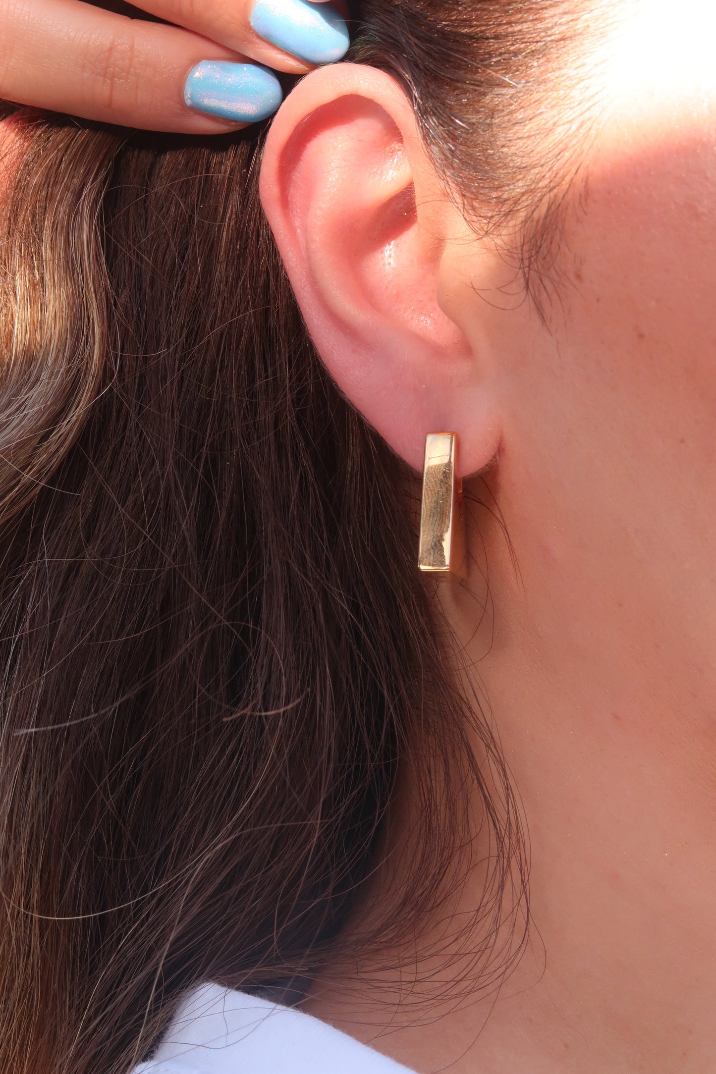 'Presley Padlock' statement earrings in gold plating