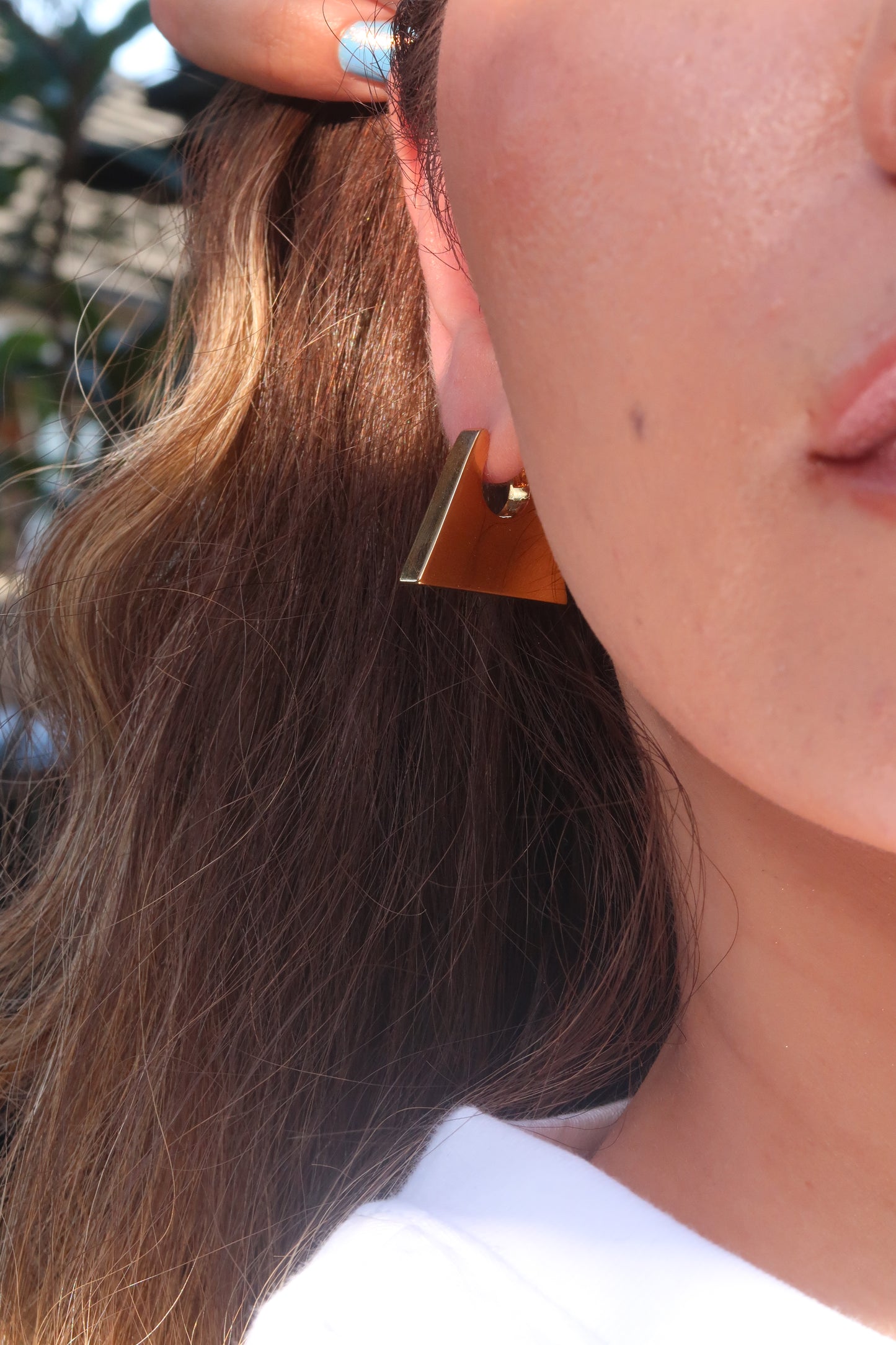 'Presley Padlock' statement earrings in gold plating