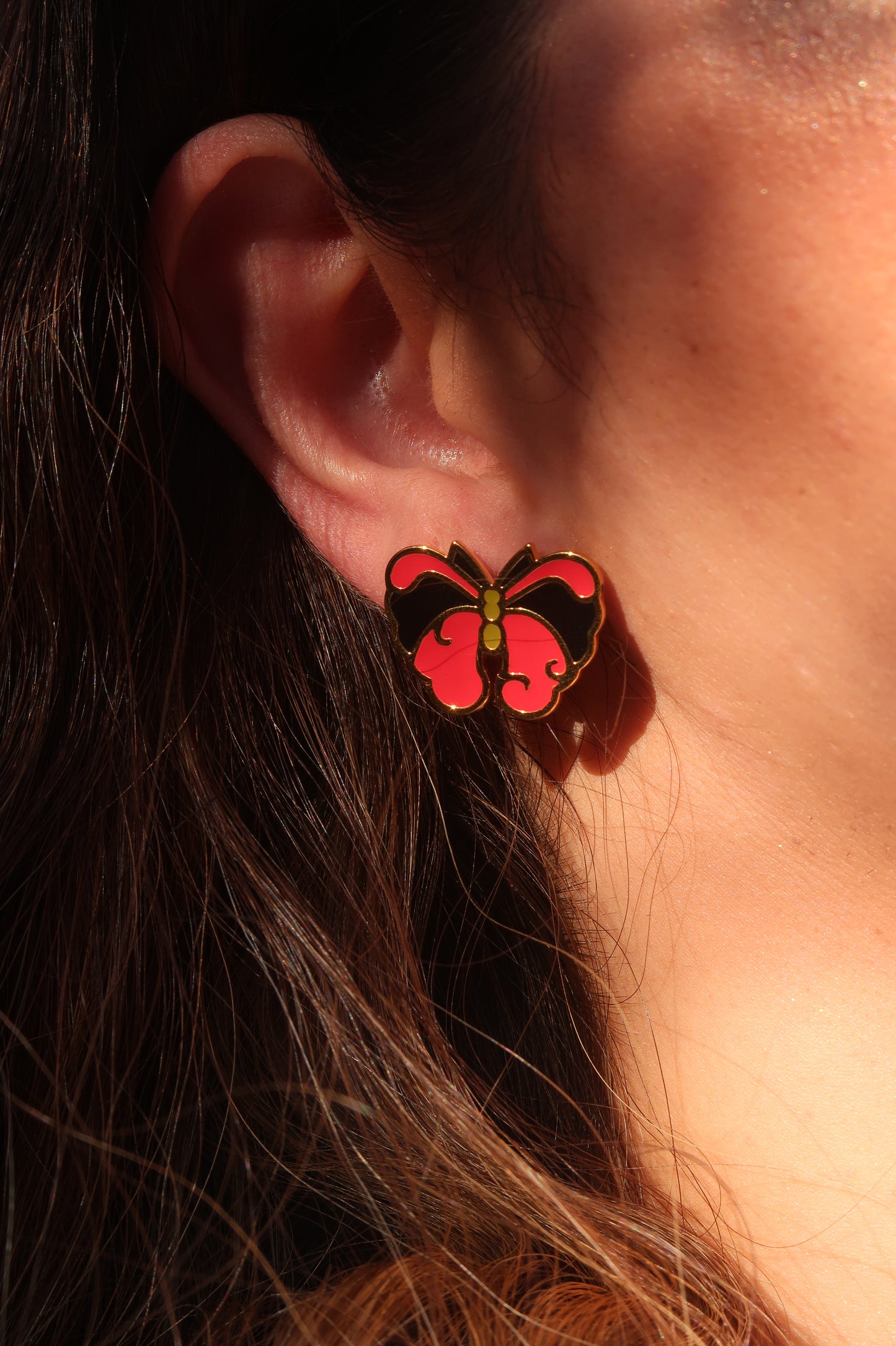 Butterfly Ball Statement earrings with gold plating