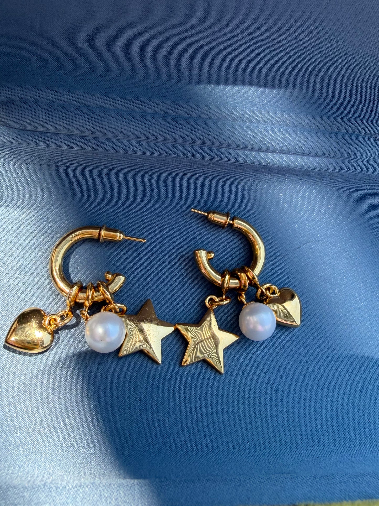 Halo charm hoop earrings