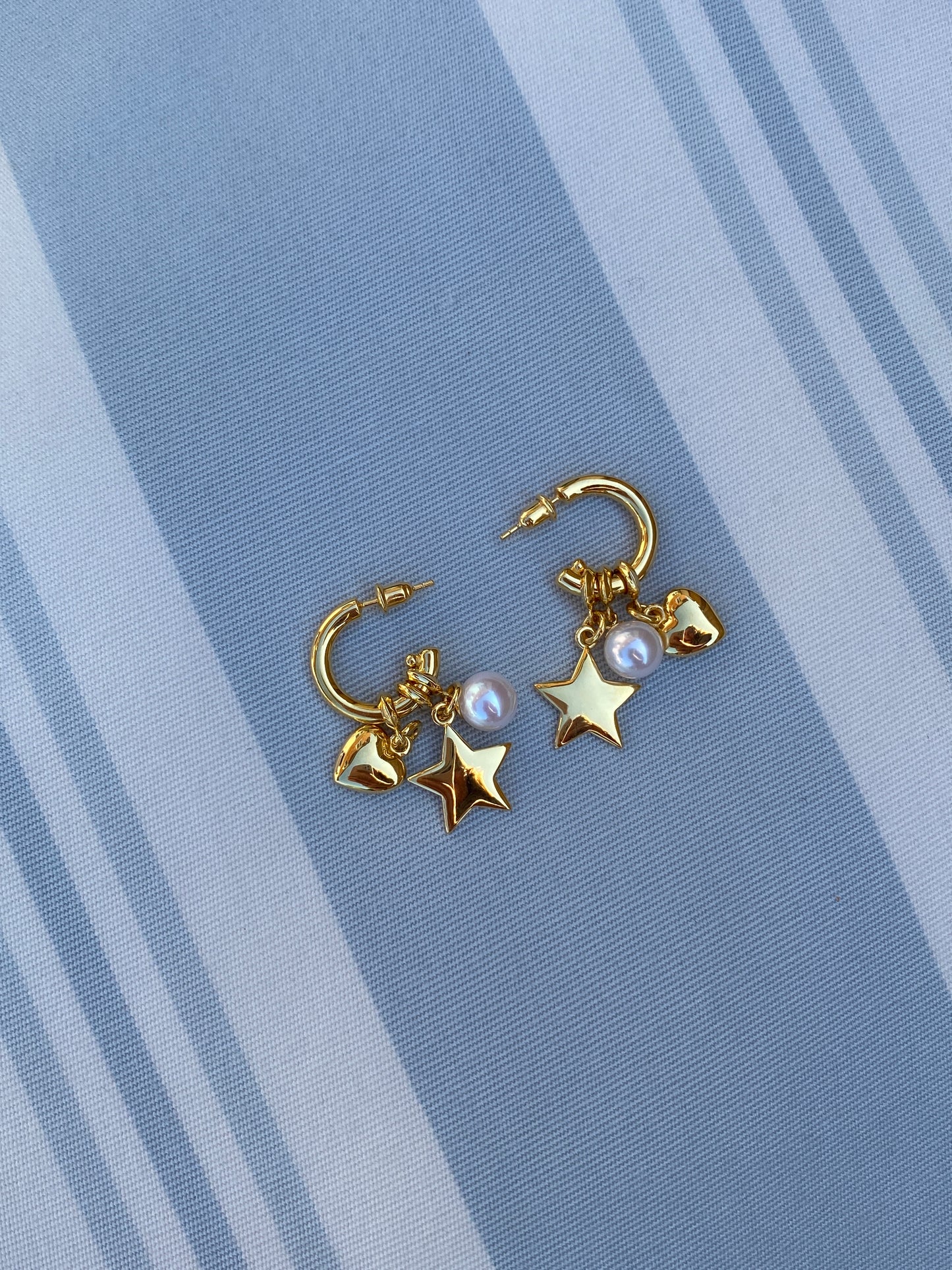 Halo charm hoop earrings