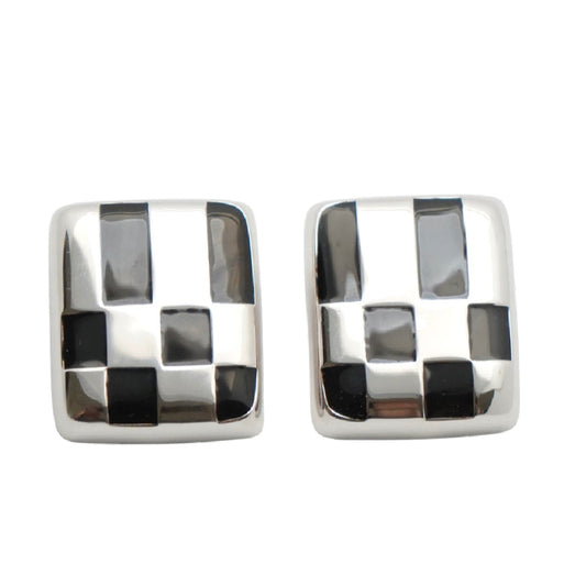 Marmont Check stud earrings  in silver