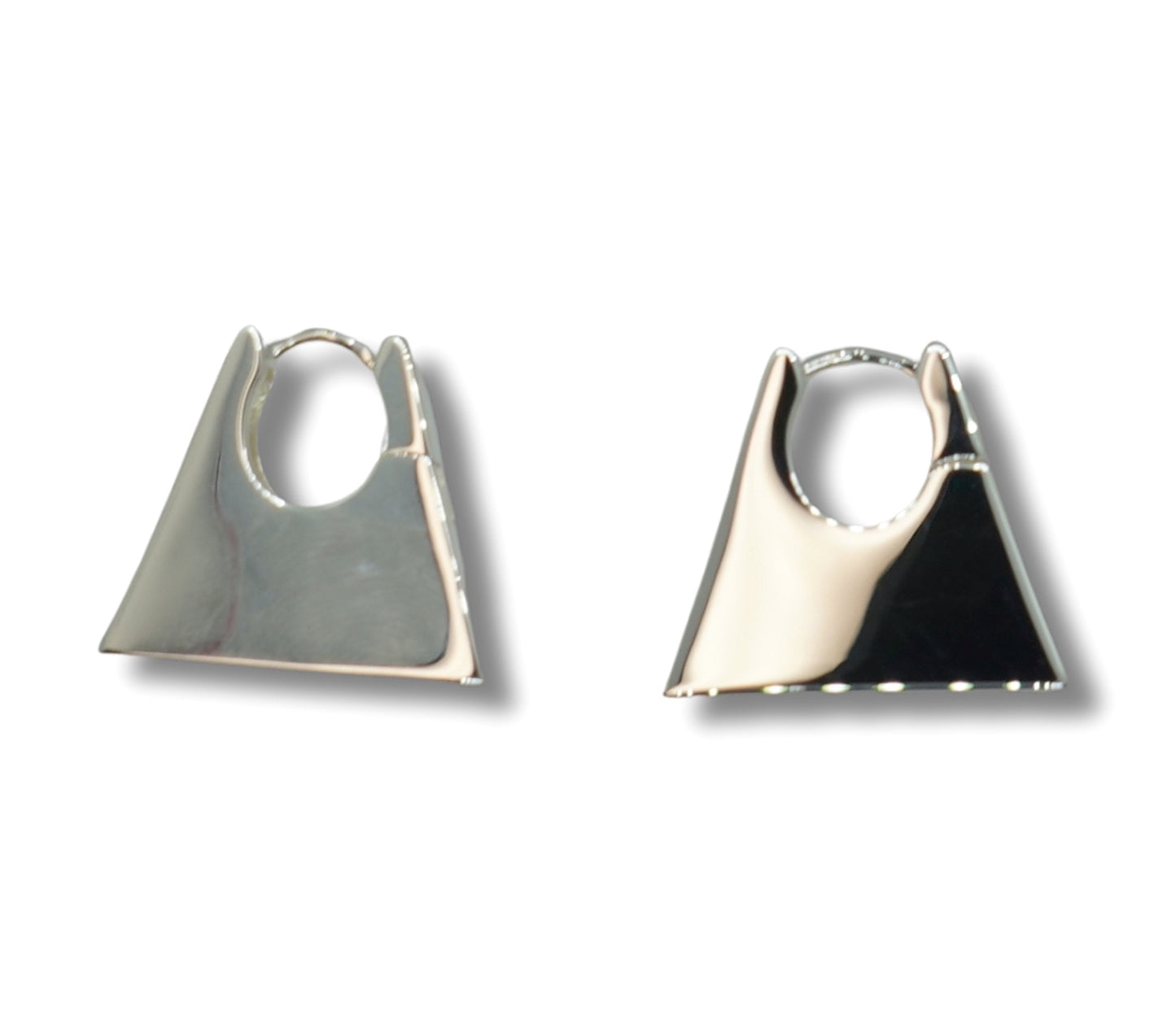 'Presley Padlock' statement earrings in silver plating