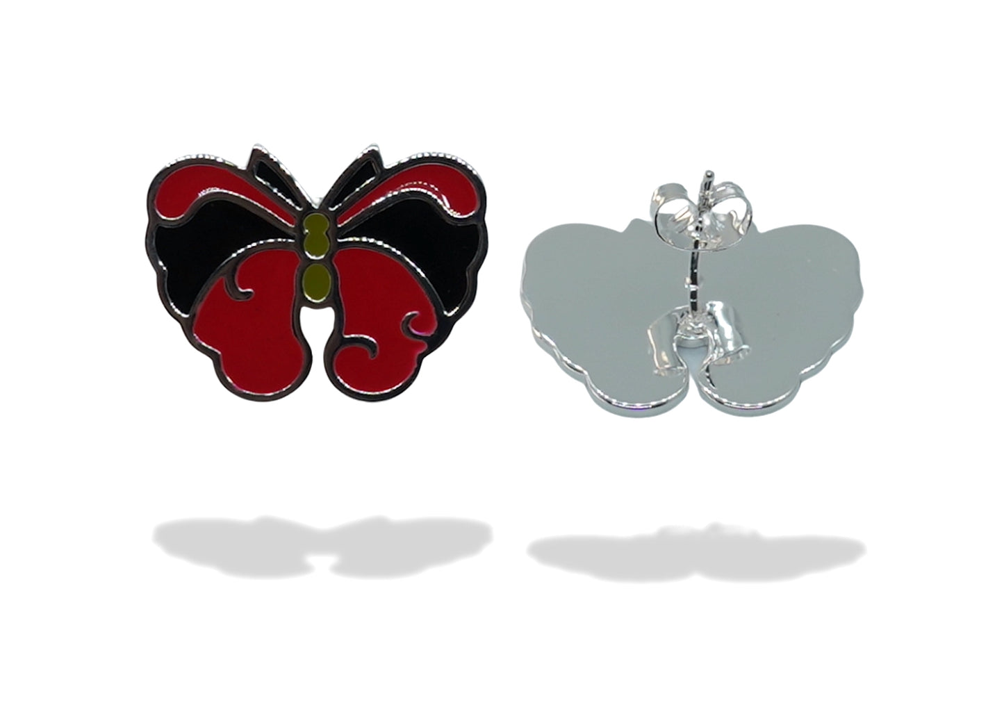 Butterfly Ball statement earrings in silver plating