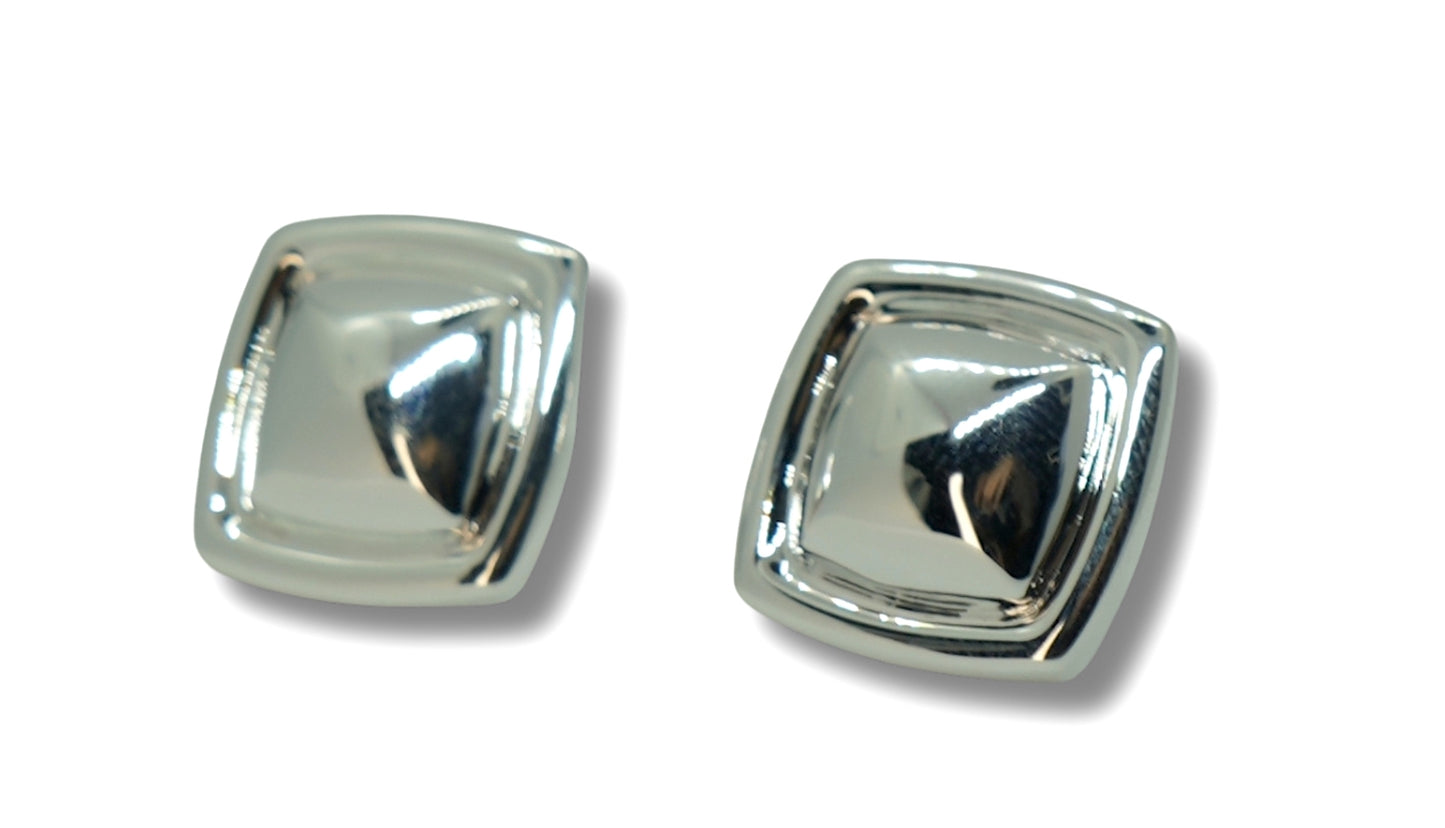 Rosie's bold stud earrings in silver plating