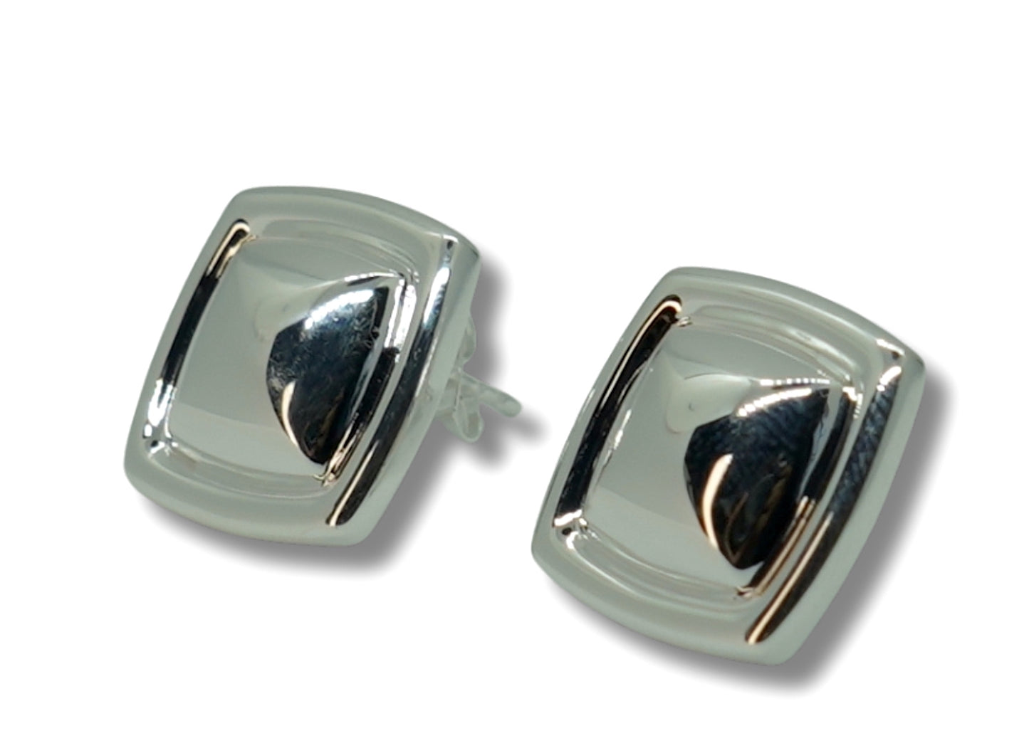 Rosie's bold stud earrings in silver plating